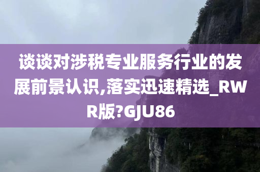 谈谈对涉税专业服务行业的发展前景认识,落实迅速精选_RWR版?GJU86