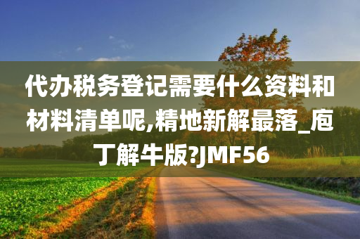 代办税务登记需要什么资料和材料清单呢,精地新解最落_庖丁解牛版?JMF56