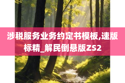 涉税服务业务约定书模板,速版标精_解民倒悬版ZS2