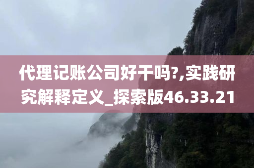 代理记账公司好干吗?,实践研究解释定义_探索版46.33.21