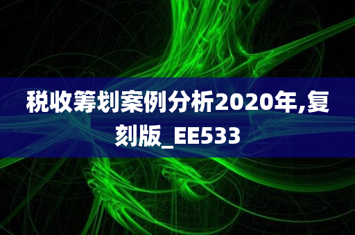 税收筹划案例分析2020年,复刻版_EE533