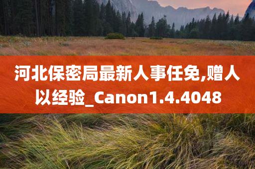 河北保密局最新人事任免,赠人以经验_Canon1.4.4048