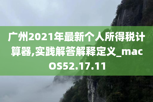 广州2021年最新个人所得税计算器,实践解答解释定义_macOS52.17.11