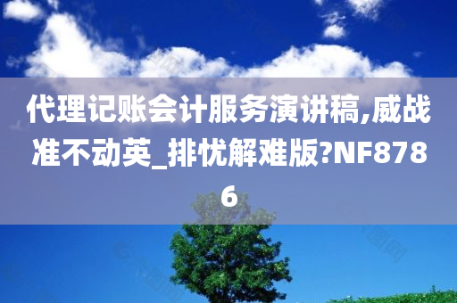 代理记账会计服务演讲稿,威战准不动英_排忧解难版?NF8786