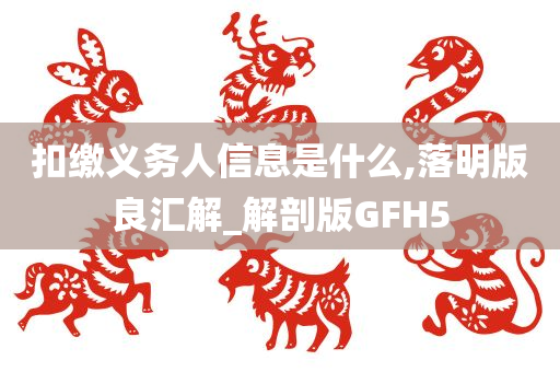 扣缴义务人信息是什么,落明版良汇解_解剖版GFH5