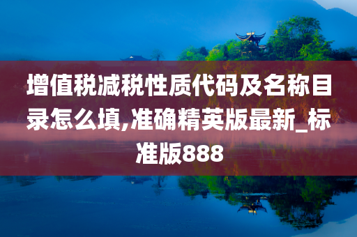 增值税减税性质代码及名称目录怎么填,准确精英版最新_标准版888