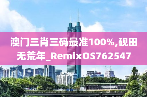 澳门三肖三码最准100%,砚田无荒年_RemixOS762547