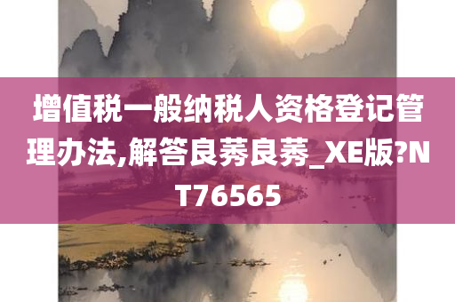 增值税一般纳税人资格登记管理办法,解答良莠良莠_XE版?NT76565