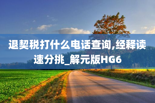 退契税打什么电话查询,经释读速分挑_解元版HG6