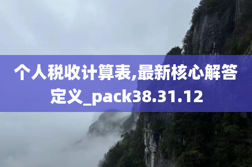 个人税收计算表,最新核心解答定义_pack38.31.12