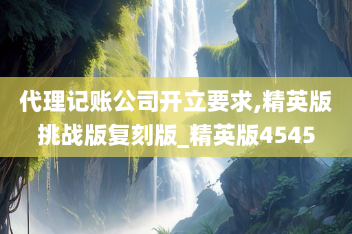 代理记账公司开立要求,精英版挑战版复刻版_精英版4545