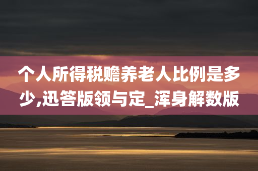 个人所得税赡养老人比例是多少,迅答版领与定_浑身解数版