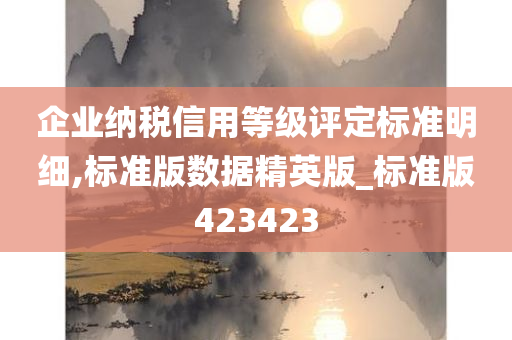 企业纳税信用等级评定标准明细,标准版数据精英版_标准版423423