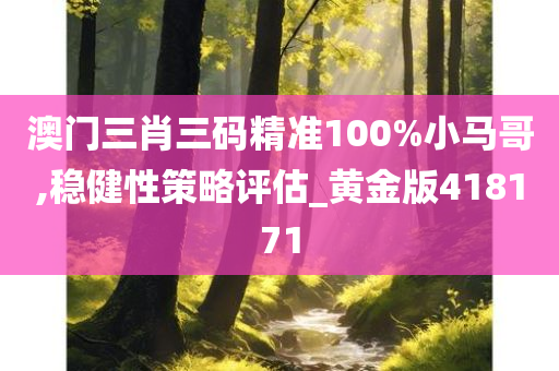 澳门三肖三码精准100%小马哥,稳健性策略评估_黄金版418171