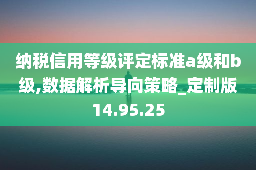 纳税信用等级评定标准a级和b级,数据解析导向策略_定制版14.95.25