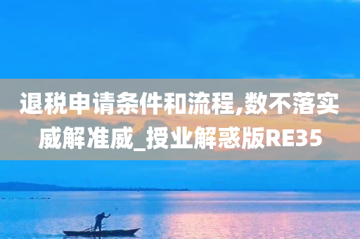 退税申请条件和流程,数不落实威解准威_授业解惑版RE35