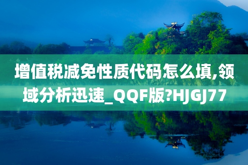 增值税减免性质代码怎么填,领域分析迅速_QQF版?HJGJ77