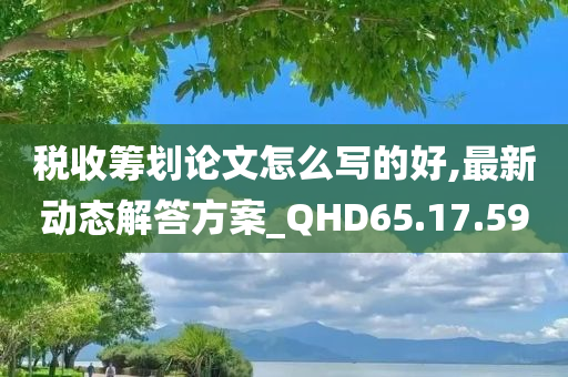 税收筹划论文怎么写的好,最新动态解答方案_QHD65.17.59