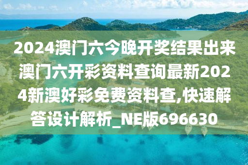 2024澳门六今晚开奖结果出来澳门六开彩资料查询最新2024新澳好彩免费资料查,快速解答设计解析_NE版696630