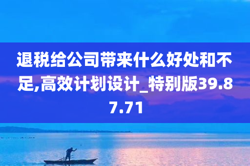 退税给公司带来什么好处和不足,高效计划设计_特别版39.87.71