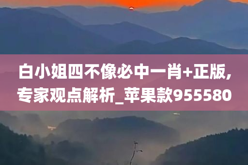 白小姐四不像必中一肖+正版,专家观点解析_苹果款955580