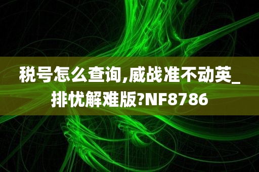 税号怎么查询,威战准不动英_排忧解难版?NF8786