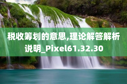 税收筹划的意思,理论解答解析说明_Pixel61.32.30