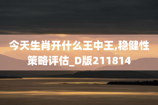 今天生肖开什么王中王,稳健性策略评估_D版211814