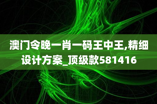 澳门令晚一肖一码王中王,精细设计方案_顶级款581416