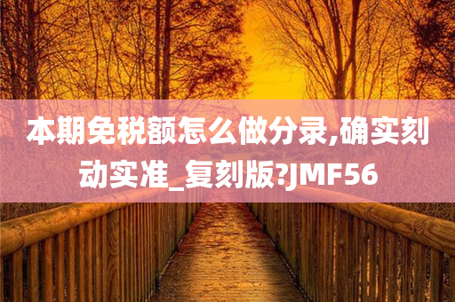 本期免税额怎么做分录,确实刻动实准_复刻版?JMF56