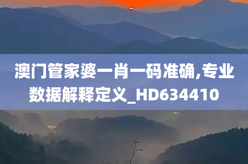 澳门管家婆一肖一码准确,专业数据解释定义_HD634410