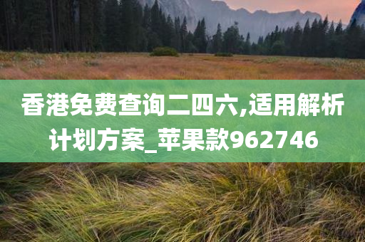 香港免费查询二四六,适用解析计划方案_苹果款962746