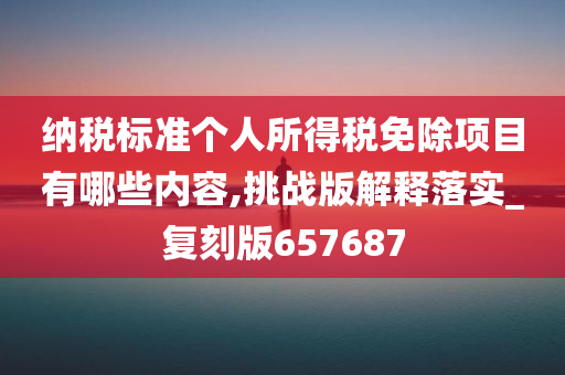 纳税标准个人所得税免除项目有哪些内容,挑战版解释落实_复刻版657687