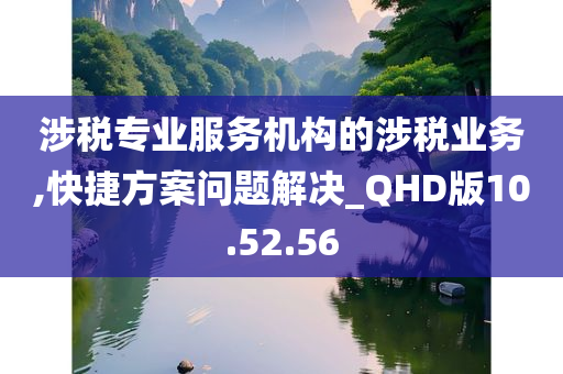 涉税专业服务机构的涉税业务,快捷方案问题解决_QHD版10.52.56