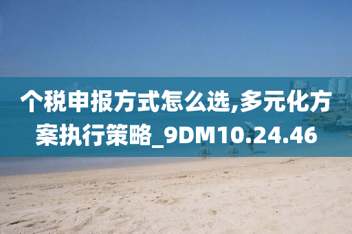 个税申报方式怎么选,多元化方案执行策略_9DM10.24.46