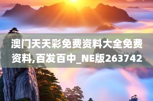 澳门天天彩免费资料大全免费资料,百发百中_NE版263742