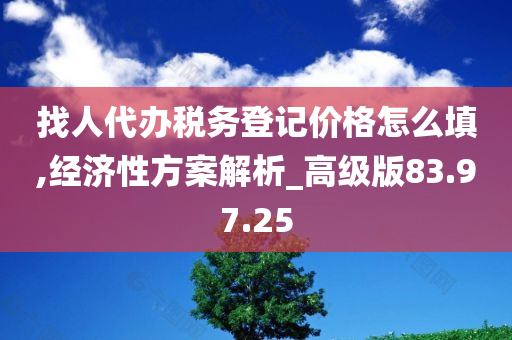 找人代办税务登记价格怎么填,经济性方案解析_高级版83.97.25