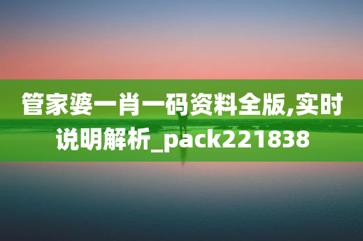 管家婆一肖一码资料全版,实时说明解析_pack221838