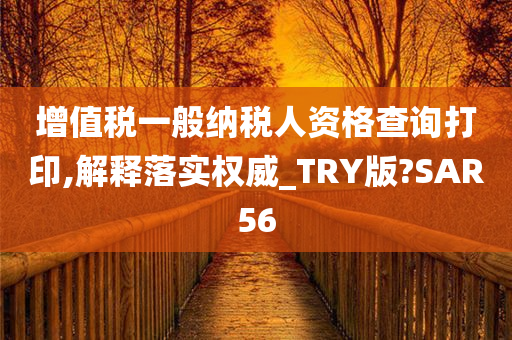 增值税一般纳税人资格查询打印,解释落实权威_TRY版?SAR56