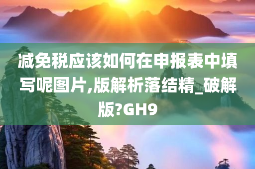 减免税应该如何在申报表中填写呢图片,版解析落结精_破解版?GH9