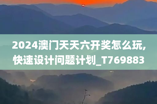 2024澳门天天六开奖怎么玩,快速设计问题计划_T769883