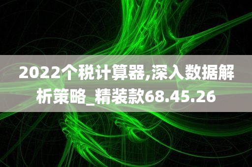 2022个税计算器,深入数据解析策略_精装款68.45.26