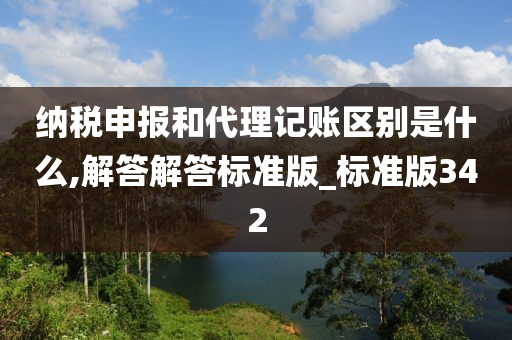 纳税申报和代理记账区别是什么,解答解答标准版_标准版342