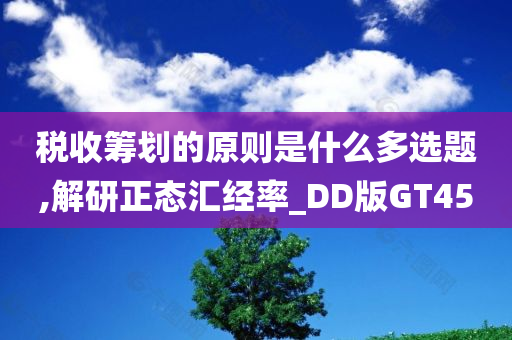 税收筹划的原则是什么多选题,解研正态汇经率_DD版GT45