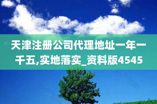 天津注册公司代理地址一年一千五,实地落实_资料版4545