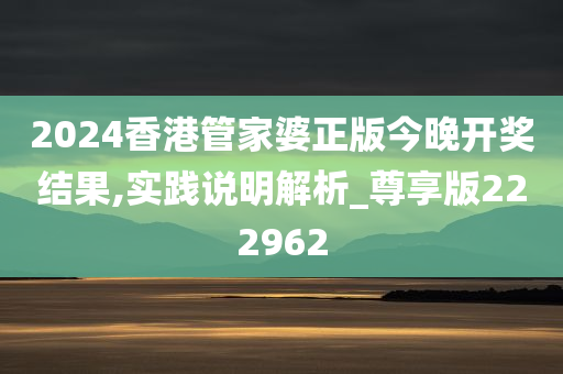 2024香港管家婆正版今晚开奖结果,实践说明解析_尊享版222962