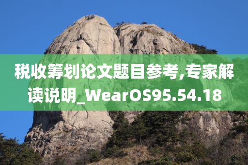 税收筹划论文题目参考,专家解读说明_WearOS95.54.18