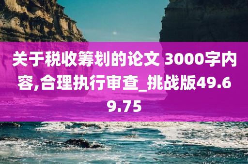 关于税收筹划的论文 3000字内容,合理执行审查_挑战版49.69.75