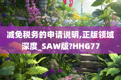 减免税务的申请说明,正版领域深度_SAW版?HHG77