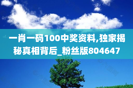 一肖一码100中奖资料,独家揭秘真相背后_粉丝版804647